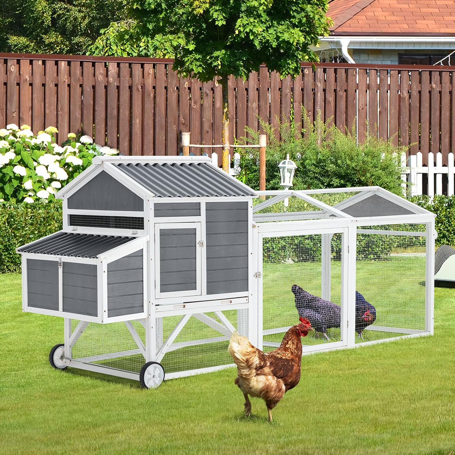 YODOLLA portable chicken coop with run for 4-5 hens